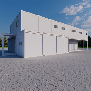 Conception d'une maison conteneur à deux étages avec abri pour voiture, schéma d'efficacité, dessin de construction, <span class=keywords><strong>garage</strong></span>, maisons préfabriquées modulaires - Product Image 3