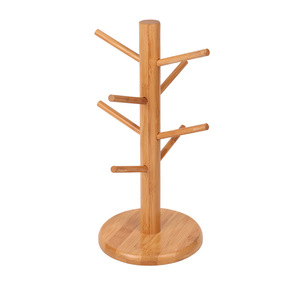 European-style bamboo cup holder for home use, creative storage rack for <b>mugs</b> and coffee cups. - Product Image 1