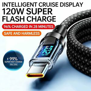Cable de Carga Rápida de 120W con Pantalla Digital y Conector USB-C a USB-C – Cables con Medidor de Energía Inteligente de 1m/1.5m/2m - Product Image 2
