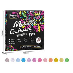 Stylo marqueur dur double 12 couleurs à base d'eau pour dessiner et peindre Largeur 10mm pour l'artisanat d'art métallique Encre permanente pour l'écriture sur tissu - Product Image 6