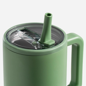 Vaso Térmico de Viaje Personalizado de Acero Inoxidable Ecológico con Aislamiento al Vacío para Café y Agua, con Tapa, Pajita y Asa - Product Image 2