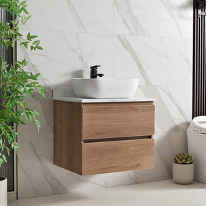 <span class=keywords><strong>Mobile</strong></span> Bagno Moderno Sospeso con Lavabo Singolo, Mobiletto in Compensato Massiccio - Product Image 1