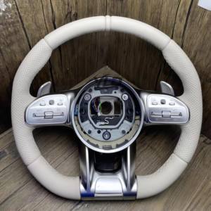 Volant YLD pour <span class=keywords><strong>Mercedes</strong></span> AMG Classe C C63 E63 E43 S63 W177 W204 W205 C205 W213 W217 W222, style libellule, laque piano - Product Image 2