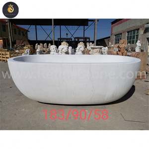 Baignoire en marbre massif sculptée à la main de conception personnalisée en gros - Product Image 6
