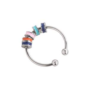 Anillos de cuentas Fidget nuevos para mujeres y hombres, giratorios, antiestrés, <span class=keywords><strong>anillo</strong></span> de ansiedad, bobina única, cuentas de arcoíris antiestrés, Fidget R - Product Image 2