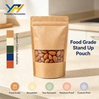 Sachet Doypack Personnalisé en Papier Kraft avec Fermeture Éclair, Réutilisable, pour Emballage Alimentaire, Sachet PE Marron Imprimé sur Mesure