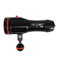 ARCHON S24V Lampe de plongée noire, LED CREE rouge et blanc, étanche IPX-8, lampe de photographie, lumière de remplissage, lumière sous-marine portable