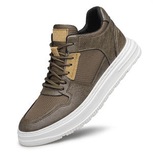Zapatillas Blancas de Hombre de Primavera, con Aumento de Altura Invisible, Diseño Casual de Cuero con Malla, Estilo Coreano, Modernas y Versátiles - Product Image 6