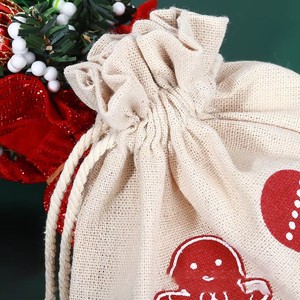 Bolsa de Cocina de Lino Orgánico Reutilizable Personalizada con Cordón, para Regalos de Boda, Dulces o Algodón - Product Image 4