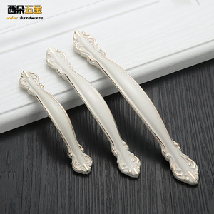 Xdoc Hardware European Style Cabinet Handle Ivory <b>White</b> Zinc Alloy Bar Shape Wardrobe Drawer <b>Door</b> Handle Durable - Product Image 1