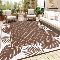 Großer 9x12ft Wendeteppich für die Terrasse, schimmelresistent, feuchtigkeitsbeständig, Outdoor-Teppich für Garten und Terrasse