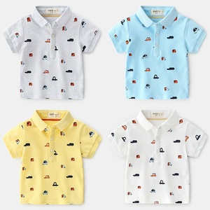 Nouveau produit, achat en gros en provenance de Chine, t-shirt à manches courtes en coton 100% pour enfants, imprimé dessin animé voiture, polo - Product Image 2