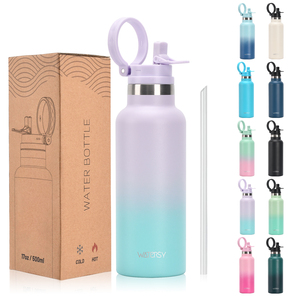 Bouteilles d'eau tendance de la marque chinoise Watersy 500 ml, style américain, en acier inoxydable à double paroi, pour voiture et extérieur - Product Image 1