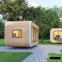 Maison mobile capsule élégante et simple, deux en un, préfabriquée, en aluminium, extensible, type conteneur, cabine Apple