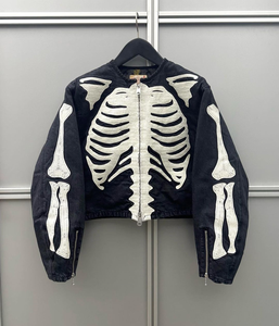 Giacca Safari Autunnale AeeDenim per <span class=keywords><strong>Uomo</strong></span>, Denim Patchwork Stampato 100% Cotone, Antivento, Ecologica, Traspirante, Ricamo Frontale OEM - Product Image 1