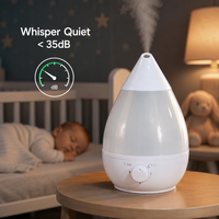 Humidificateur Électrique de Bureau à Brume Froide, Commande par Bouton, Capacité 2,5 L, en Plastique, Garantie 1 An, Utilisation Bureau et Maison, Stérilisation