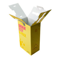 Boîte de transport pour 6 bouteilles de vin en carton ondulé personnalisée avec poignée pour l'emballage de boissons et de cadeaux