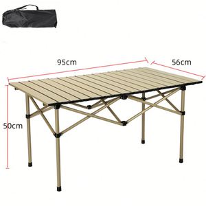 Mesas Plegables para Exteriores, Ajustables, para Picnic, Café, Comedor, Barbacoa, Playa, de Acero al Carbono, Portátiles, para Camping - Product Image 4