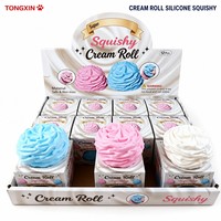 Rouleau de crème dessert en silicone, jouet anti-stress souple à rebond lent, 12 pièces, cadeau fantaisie TONGXIN