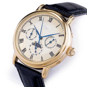 Reloj de Hombre con Caja de Oro Fundido, Logotipo Personalizado, Mecánico Automático, Esfera con Números Romanos, Fondo Transparente, Reloj de Pulsera para Hombre - Product Image 2