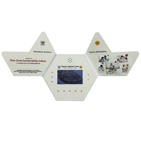 Carte de vœux promotionnelle en forme d'hexagone avec écran LCD de 7 pouces, brochure vidéo, envoi postal