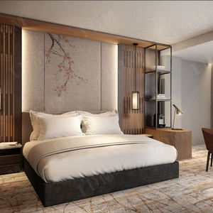 Коммерческая гостиничная мебель спальные наборы пятизвездочные деревянные гостиничные люксы проект Marriott гостиничная кровать для проекта - Product Image 1