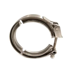 Universal 3" Inch Turbo Exhaust Down Pipe Stainless Steel V Band Clamp with Male Famale Flanges