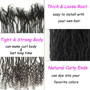 KAMA, venta al por mayor, 100%, extensiones de cabello humano Remy brasileño, extensiones de Rastas, extensión de enclavamiento, Microlocs de cabello humano con extremos rizados - Product Image 5