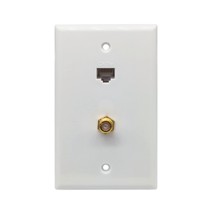 แผงติดผนัง AV-DATA มาตรฐานอเมริกา 1 ช่อง สำหรับ Cat5e Ethernet และทีวี พร้อมการรับประกัน 1 ปี - Product Image 1