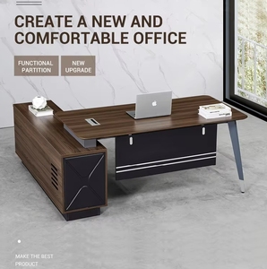 Sang Trọng Điều Hành Văn Phòng Bàn Bằng Gỗ Hiện Đại L Hình Dạng Ông Chủ Máy Trạm Bàn Bàn Đồ Nội Thất Văn Phòng - Product Image 4