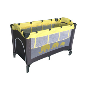 .Multi Function Baby Playpen Infant Travel Cot Bed Children Furniture Grey Double Layer Playard with Wheels Child <strong>Crib</strong> - Product Image 6