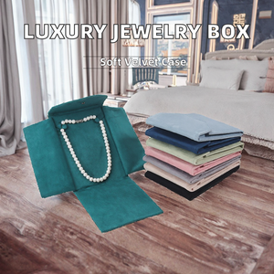 Luxury Rectangle Fashionable Jewelry Jar Velvet Custom Packaging for <b>Necklace</b> Ring Earring <b>Storage</b> - Product Image 2