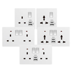 Foshan <strong>Supplier</strong> 250V 13A 3 Gang <strong>Universal</strong> Light <strong>Switch</strong> Hotel Double UK Standard Electrical Push Button Wall <strong>Switch</strong> Outlet <strong>Socket</strong> - Product Image 3