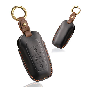 Étui à clés vintage adapté pour Dongfeng <span class=keywords><strong>Peugeot</strong></span> 5008, étui à clés en cuir véritable avec boucle - Product Image 5