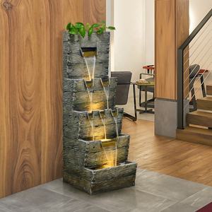 Style pastoral décoratif rocaille fontaine d'<span class=keywords><strong>eau</strong></span> Feng Shui roue pierre meulage étang à poissons Sculpture résine jardin ornement - Product Image 3