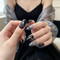 Autocollants pour ongles TSZS Halloween Or Argent 5D, crâne, chauve-souris, croix, autocollants gothiques pour ongles, décorations d'art d'ongles vintage 3D