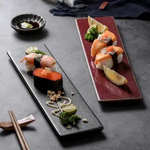 12 13 אינץ באיכות גבוהה יפני פורצלן מלבני בסגנון יפני סושי מגש גדול צלחות צלחת הגשה עבור מטבח קוריאנית