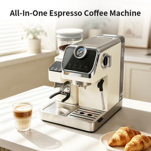 Cafetera Espresso Profesional para el Hogar con Bomba y Espumador de Leche, Máquina de Café con Molinillo Integrado - Product Image 1