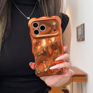 3D Meteorite acqua increspature onda custodia in TPU morbido per <span class=keywords><strong>iPhone</strong></span> Air <span class=keywords><strong>11</strong></span> 12 13 14 15 16 17 <span class=keywords><strong>Pro</strong></span> protezione fotocamera <span class=keywords><strong>Cover</strong></span> <span class=keywords><strong>arancione</strong></span> lucida - Product Image 4
