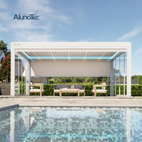 AlunoTec Pergola Bioclimatique Motorisée de Luxe en Aluminium pour Jardin et Terrasse avec Toit à Lames Orientables