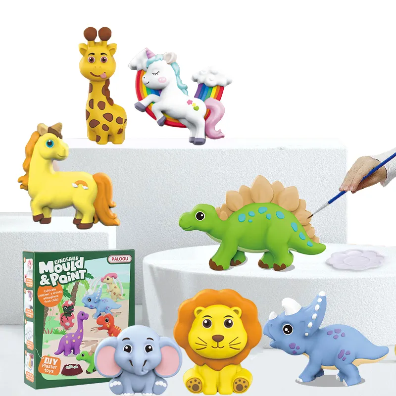 Magnets Dinosaur Crafts Arts And Painting Activities Kit Paint Figurines Activities Diy Toys Ceramics Plaster Set Gifts For Kids