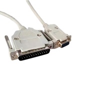 DB9Female a DB25male Serial RS232 Cable de módem nulo ensamblado con muescas largas