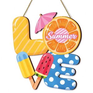 Supplier Colorful Summer Wooden Hanging Sign, Cute Beach Decorations Cool Style Seasonal <b>Wall</b> Art for Living Room & Patio - Product Image 1