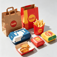 Caja de Embalaje Personalizada para Comida para Llevar, de Papel de Grado Alimenticio, para Comida Coreana Rápida, Restaurante de Hot Dogs, Pollo Frito y Hamburguesas