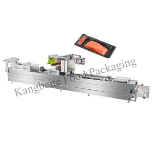 VSP thermoforming continuous vacuum skin packaging machine for meat fruit vegetable bread seafood and candy