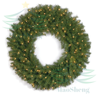 Couronne de Noël extérieure écologique tendance 2026, verdure artificielle, nouveau style, décoration de porte, décoration de maison pour les fêtes, vente en gros