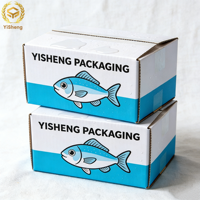 Boîtes d'emballage pour fruits de mer en carton ondulé résistant et imperméable - Boîtes rigides écologiques pour la livraison personnalisée de fruits de mer