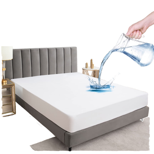 Protège-matelas matelassé <span class=keywords><strong>de</strong></span> qualité supérieure, housse imperméable personnalisée, luxe uni, 40 fils, microfibre, lavable en machine - Product Image 1