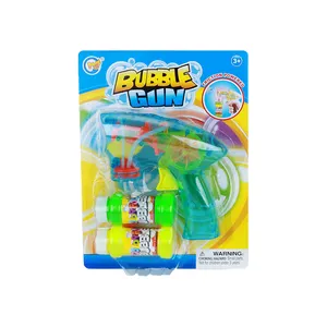 2023 giocattolo di plastica per bambini macchina automatica alimentata ad attrito con luce senza batterie led luce manuale pistola a bolle giocattoli per bambini