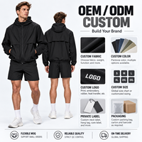 Ensemble de survêtements coupe-vent pour hommes en tissu double couche de haute qualité, avec cordon de serrage réfléchissant, imperméable et coupe-vent